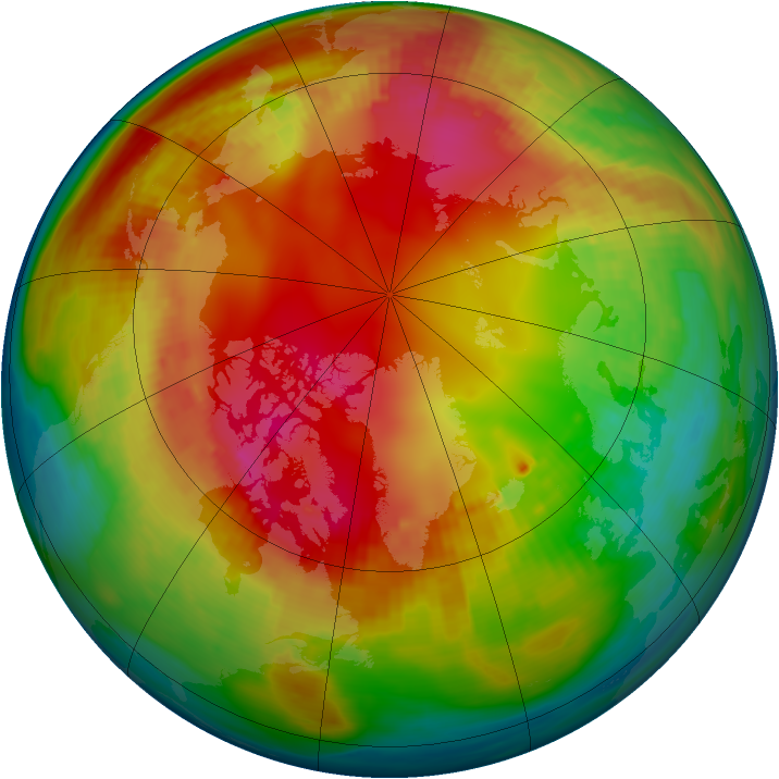 Arctic ozone map for 01 February 1987